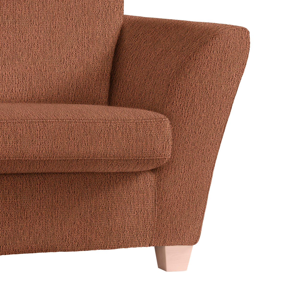 3-SITS SOFFA i chenille kopparfärgad  - naturfärgad/kopparfärgad, trä/textil (216/70-85/95cm) - MID.YOU
