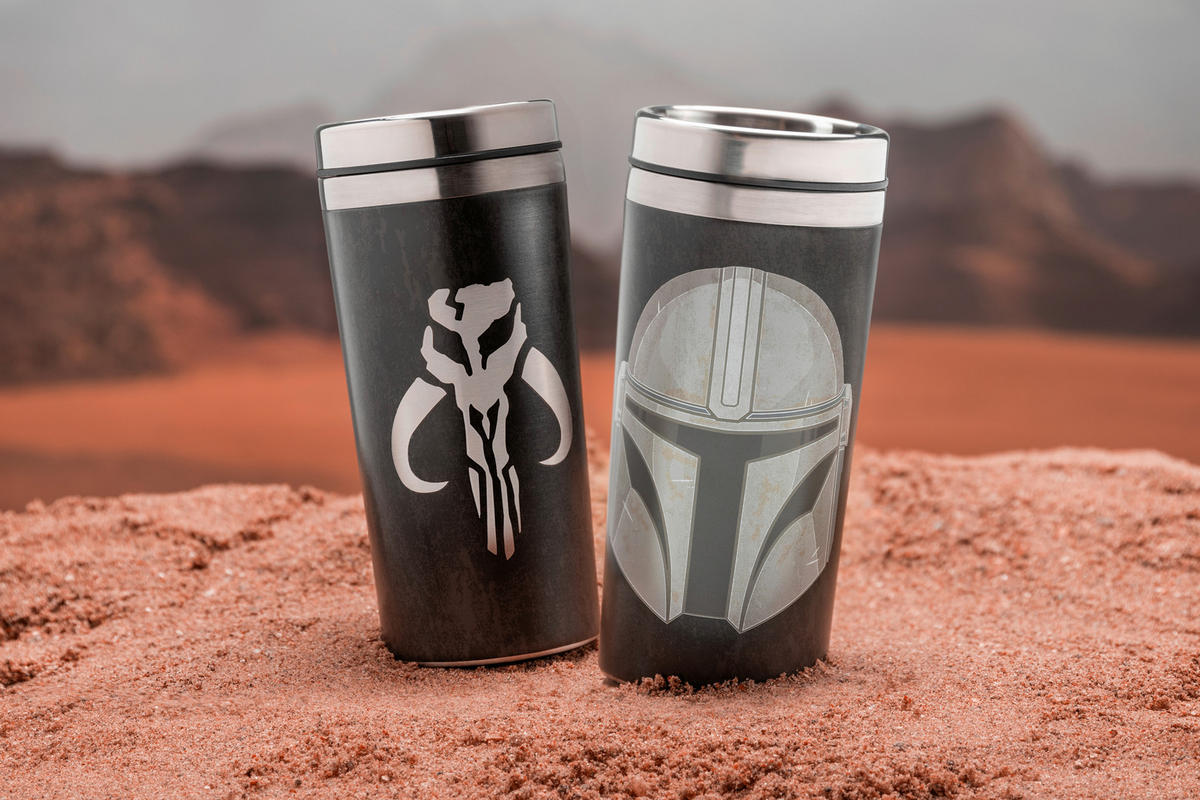 THERMOBECHER Mandalorian  - Schwarz/Weiß, Basics, Metall (18.3/8/18.3cm) - Star Wars