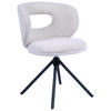 STUHL - Creme/Schwarz, Design, Textil/Metall (58/80/60cm) - Novel