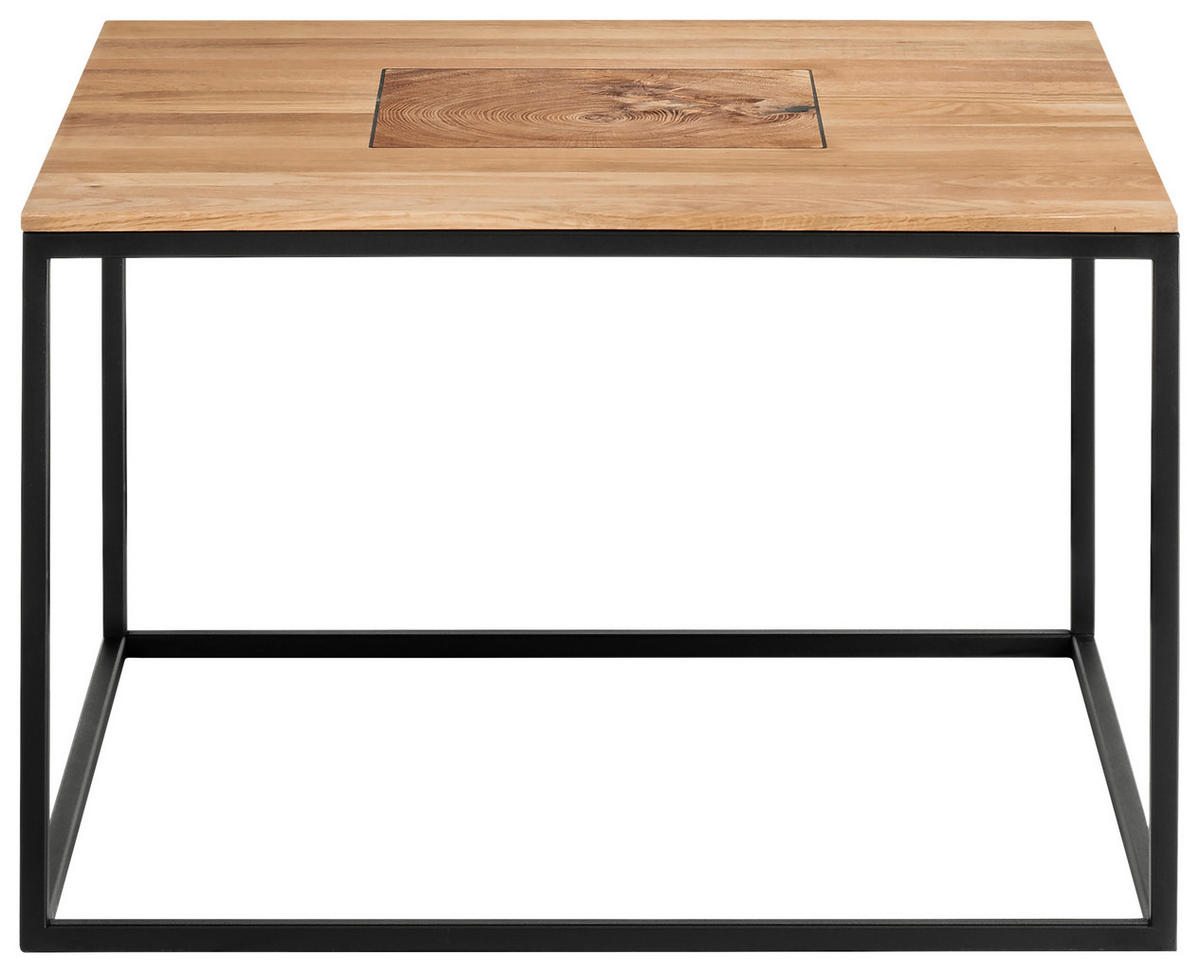 COUCHTISCH in Metall 65/65/41,5 cm  - Schwarz/Naturfarben, Design, Holz/Metall (65/65/41,5cm) - Johann Jakob