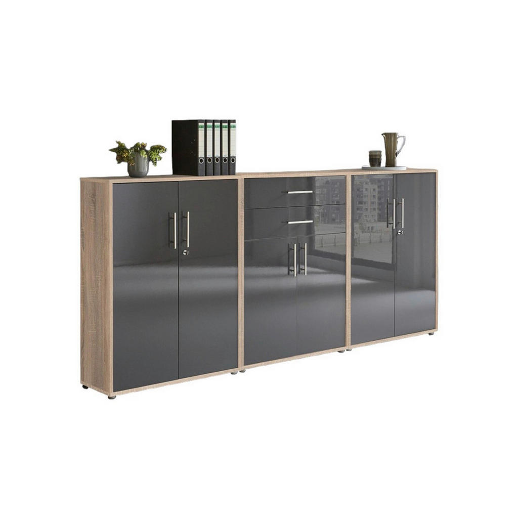 Aktenschrank Office Edition Anthr. Hg/eiche D. B: 253,2cm