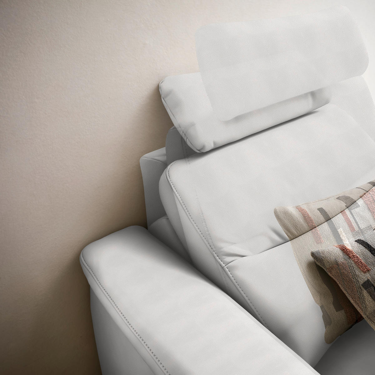 ECKSOFA in Echtleder Weiß  280/249 cm  - Anthrazit/Weiß, Design, Leder/Metall (280/249cm) - Himolla Komfortklass