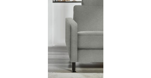 ECKSOFA  in Chenille, Flachgewebe Silberfarben  316/175 cm  - Silberfarben/Schwarz, Design, Textil/Metall (316/175cm) - Dieter Knoll