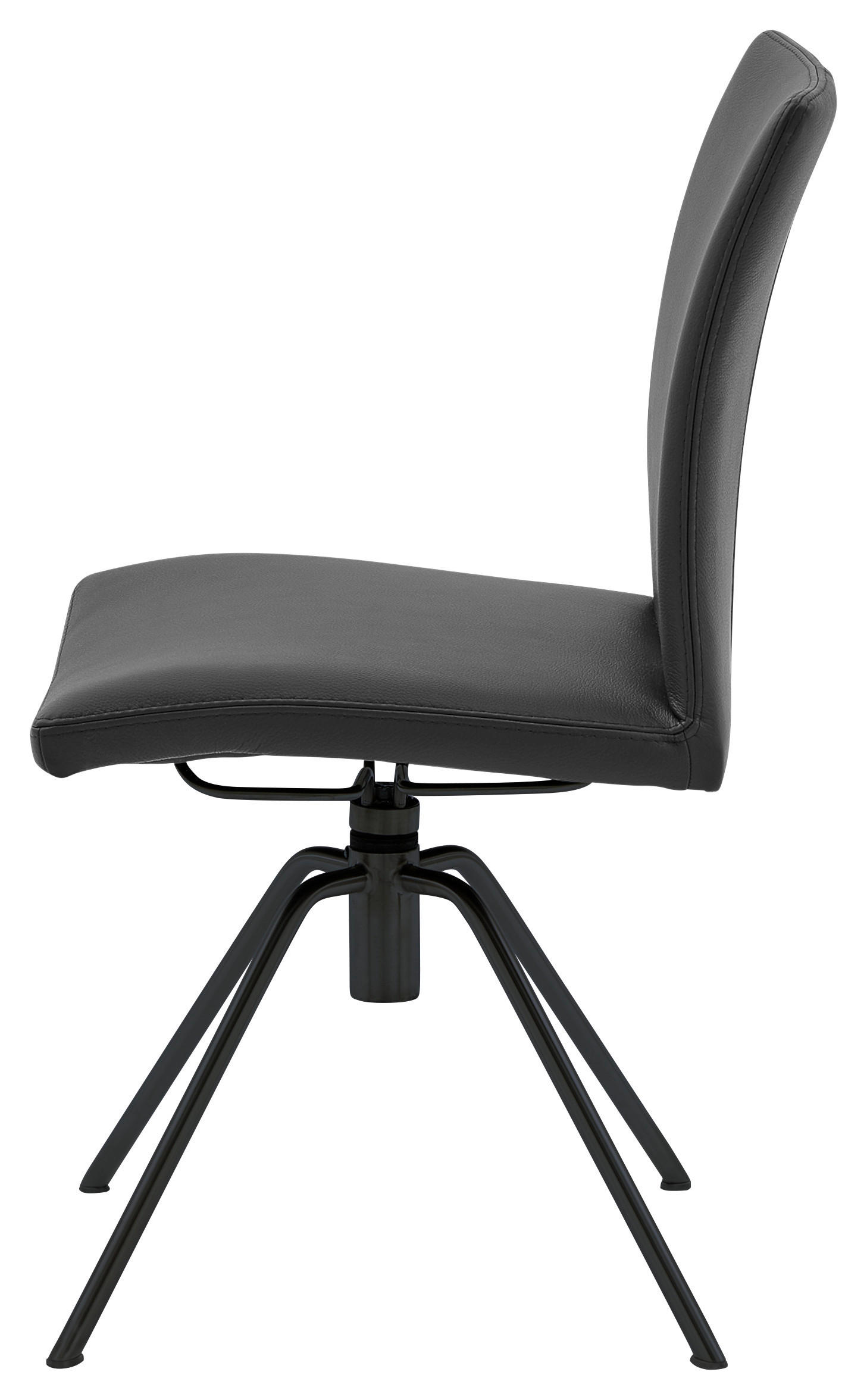 DREHSTUHL Schwarz  - Schwarz, Design, Leder/Metall (52/91/58cm) - Musterring