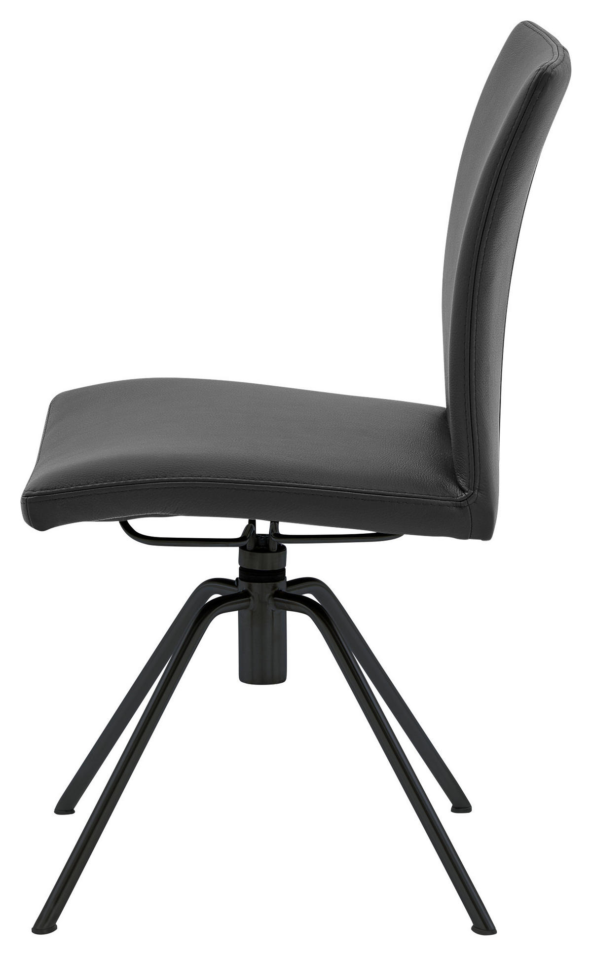 DREHSTUHL Schwarz  - Schwarz, Design, Leder/Metall (52/91/58cm) - Musterring