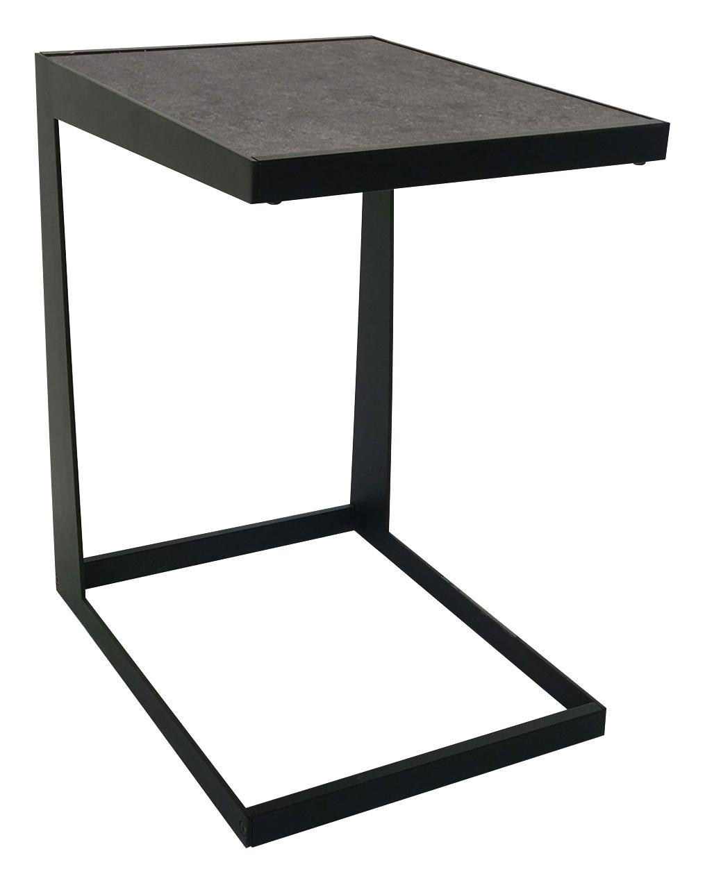 Beistelltisch in Metall, Glas, Keramik 46/35/55 cm