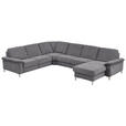 WOHNLANDSCHAFT in Chenille Grau  - Alufarben/Grau, Design, Textil/Metall (265/333/170cm) - Dieter Knoll
