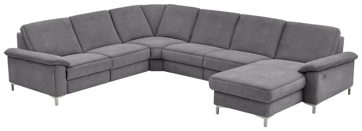 WOHNLANDSCHAFT in Chenille Grau  - Alufarben/Grau, Design, Textil/Metall (265/333/170cm) - Dieter Knoll