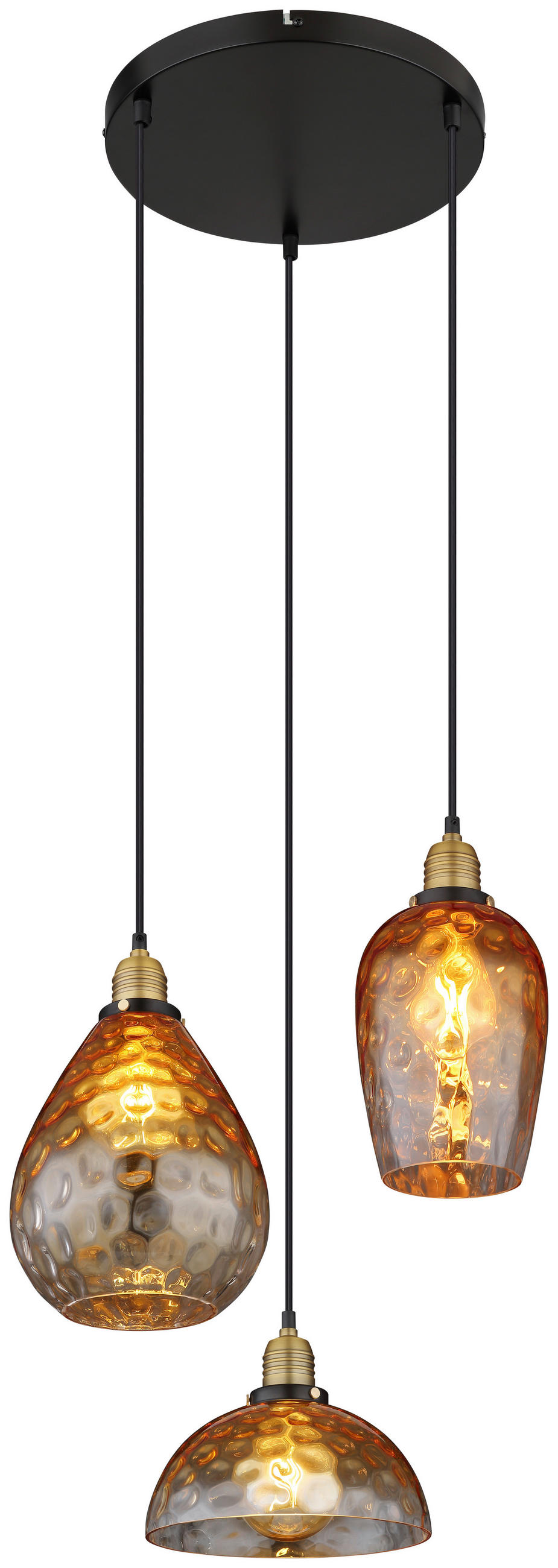 HÄNGELEUCHTE 46/150 cm  - Klar/Messingfarben, KONVENTIONELL, Glas/Metall (46/150cm)