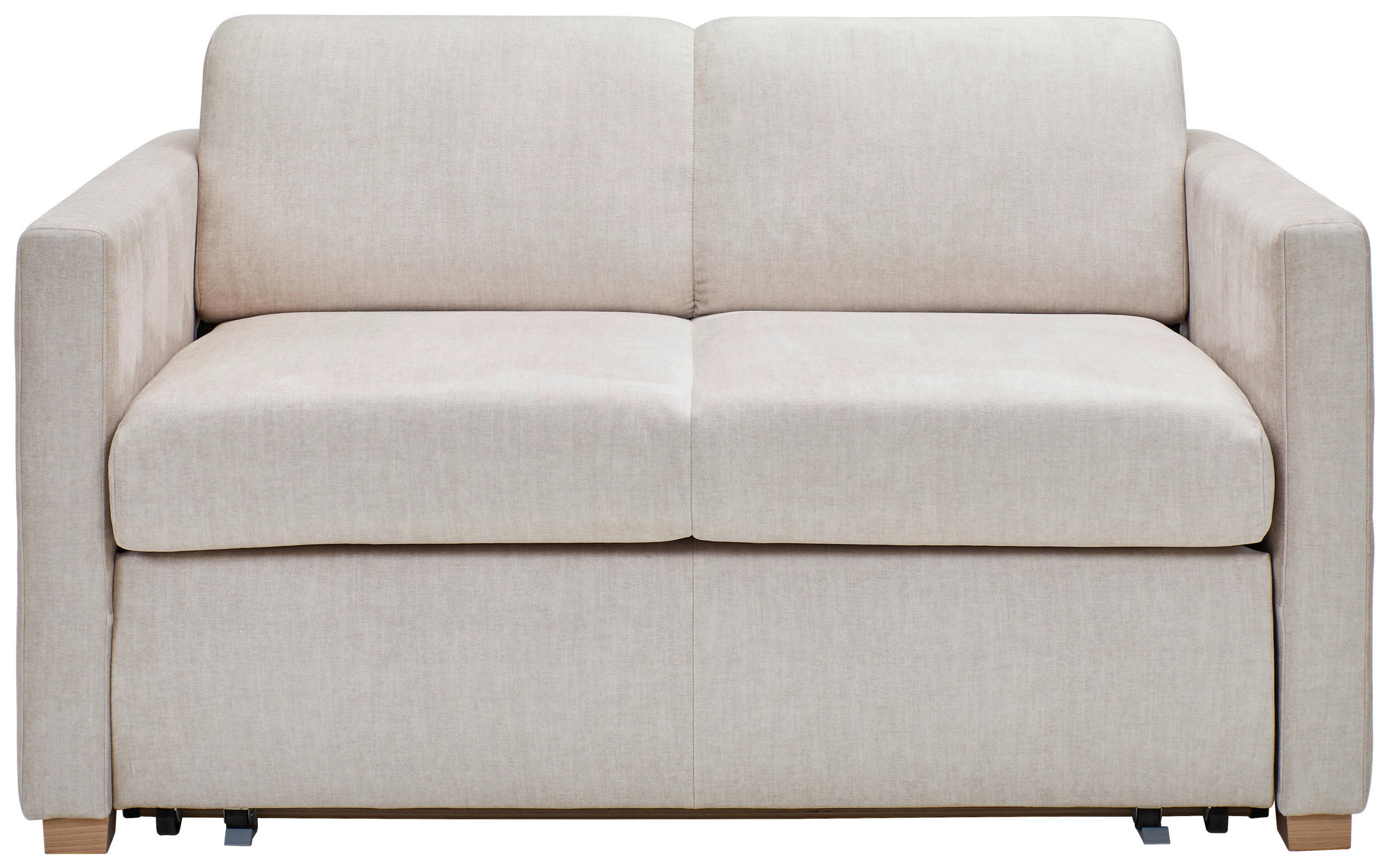SCHLAFSOFA  mit Typenauswahl, Liegefunktion, Schlafen auf Sitzhöhe, Rücken echt Flachgewebe Creme  - Buchefarben/Creme, KONVENTIONELL, Holz/Textil (144/81/97,5cm) - Carryhome