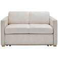 SCHLAFSOFA Flachgewebe Creme Bettkasten, Schlaffunktion, Rücken echt  - Buchefarben/Creme, KONVENTIONELL, Holz/Textil (144/81/97,5cm) - Carryhome