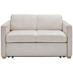SCHLAFSOFA  in Flachgewebe Creme  - Buchefarben/Creme, KONVENTIONELL, Holz/Textil (144/81/97,5cm) - Carryhome