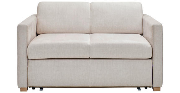 SCHLAFSOFA Flachgewebe Creme Bettkasten, Schlaffunktion, Rücken echt  - Buchefarben/Creme, KONVENTIONELL, Holz/Textil (144/81/97,5cm) - Carryhome