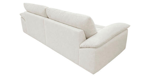 BIGSOFA  in Webstoff Creme  - Creme/Schwarz, KONVENTIONELL, Kunststoff/Textil (243/90,5/130cm) - Ambia Home