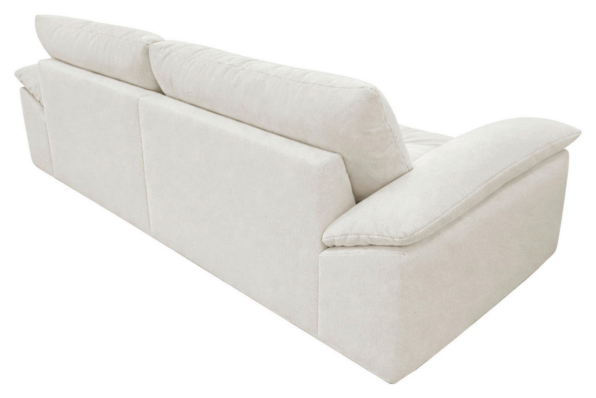 BIGSOFA Webstoff Creme  - Creme/Schwarz, KONVENTIONELL, Kunststoff/Textil (243/90,5/130cm) - Ambia Home
