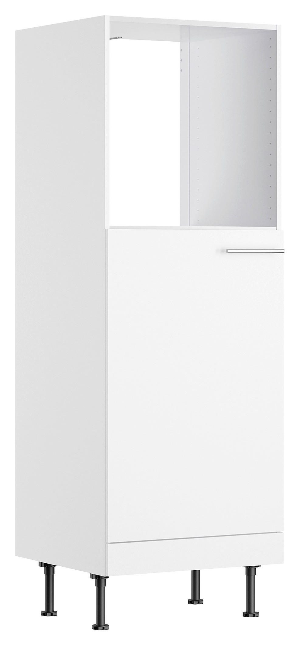 GERÄTEUMBAUSCHRANK 60/176,6/58,1 cm  in Weiß  - Edelstahlfarben/Weiß, Basics, Holzwerkstoff/Metall (60/176,6/58,1cm) - Optifit