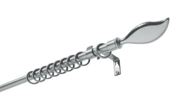 GARNIŠNA srebrna, metal, plastika - srebrna, Konvencionalno, metal/plastika (120-210cm) - Homeware