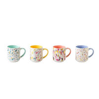 HRNČEK NA KÁVU nový kostný porcelán (new bone china) keramika  - svetložltá/svetloružová, Lifestyle, keramika - Novel