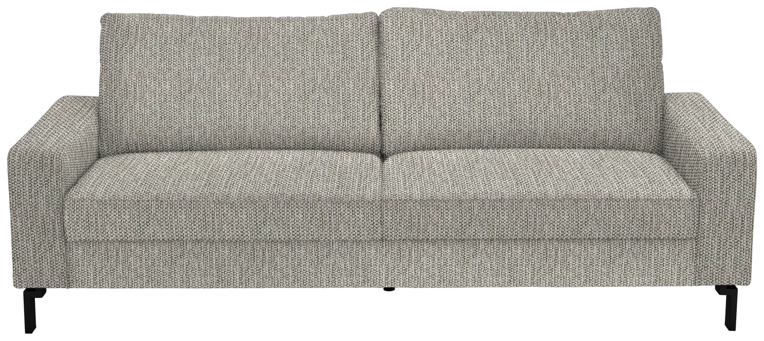 3-SITZER-SOFA  in Flachgewebe Greige  - Greige/Schwarz, Design, Textil/Metall (218/86/97cm) - Hom`in