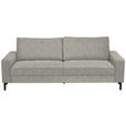 3-SITZER-SOFA  in Flachgewebe Greige  - Greige/Schwarz, Design, Textil/Metall (218/86/97cm) - Hom`in