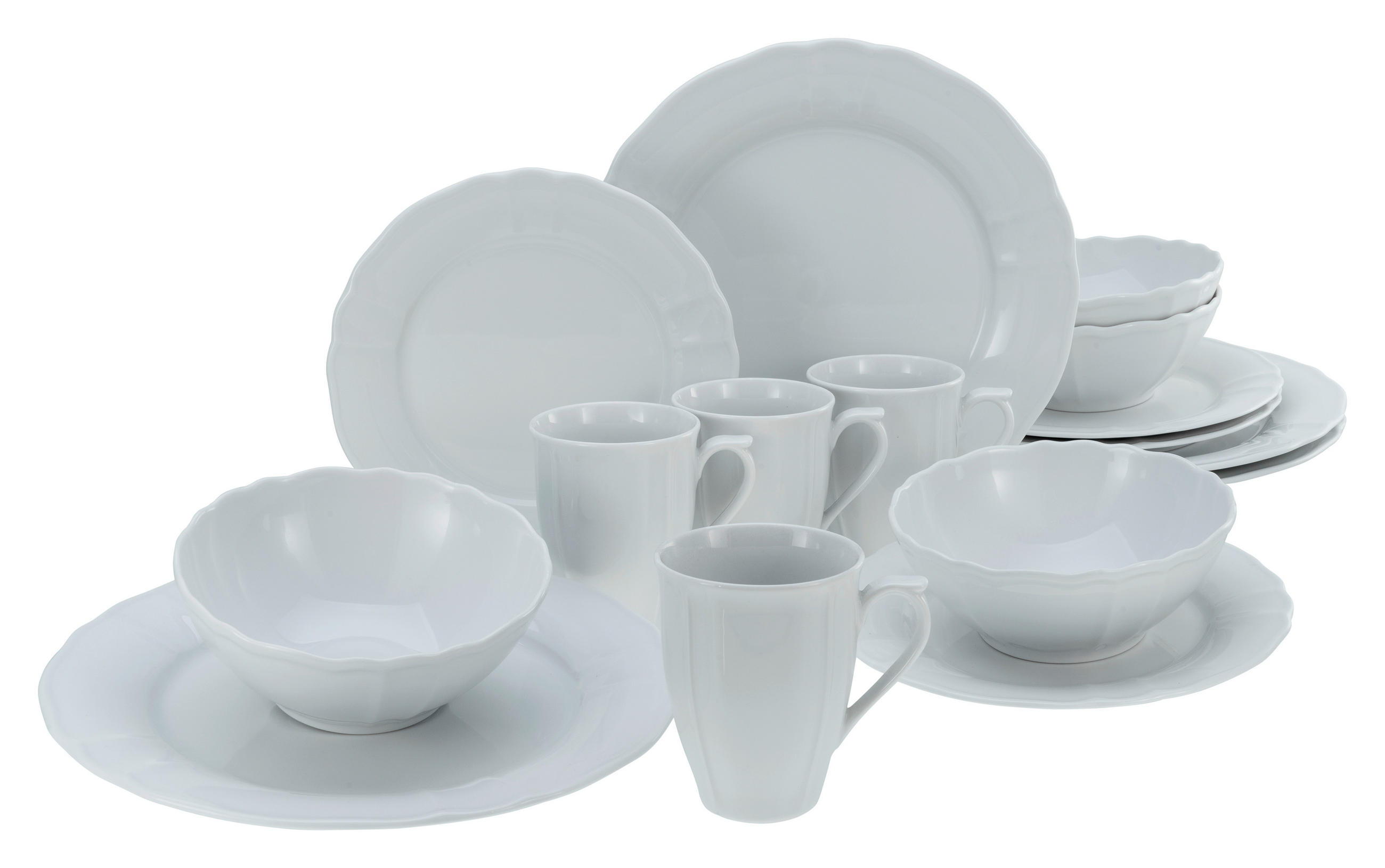 KOMBISERVICE Weiß 16-teilig  - Weiß, Keramik (34,5/28/29cm) - Creatable