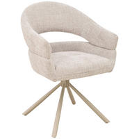 ARMLEHNSTUHL  Sitzfläche 360° drehbar Chenille  Beige  - Beige, MODERN, Holz/Textil (58/85/62cm) - Livetastic