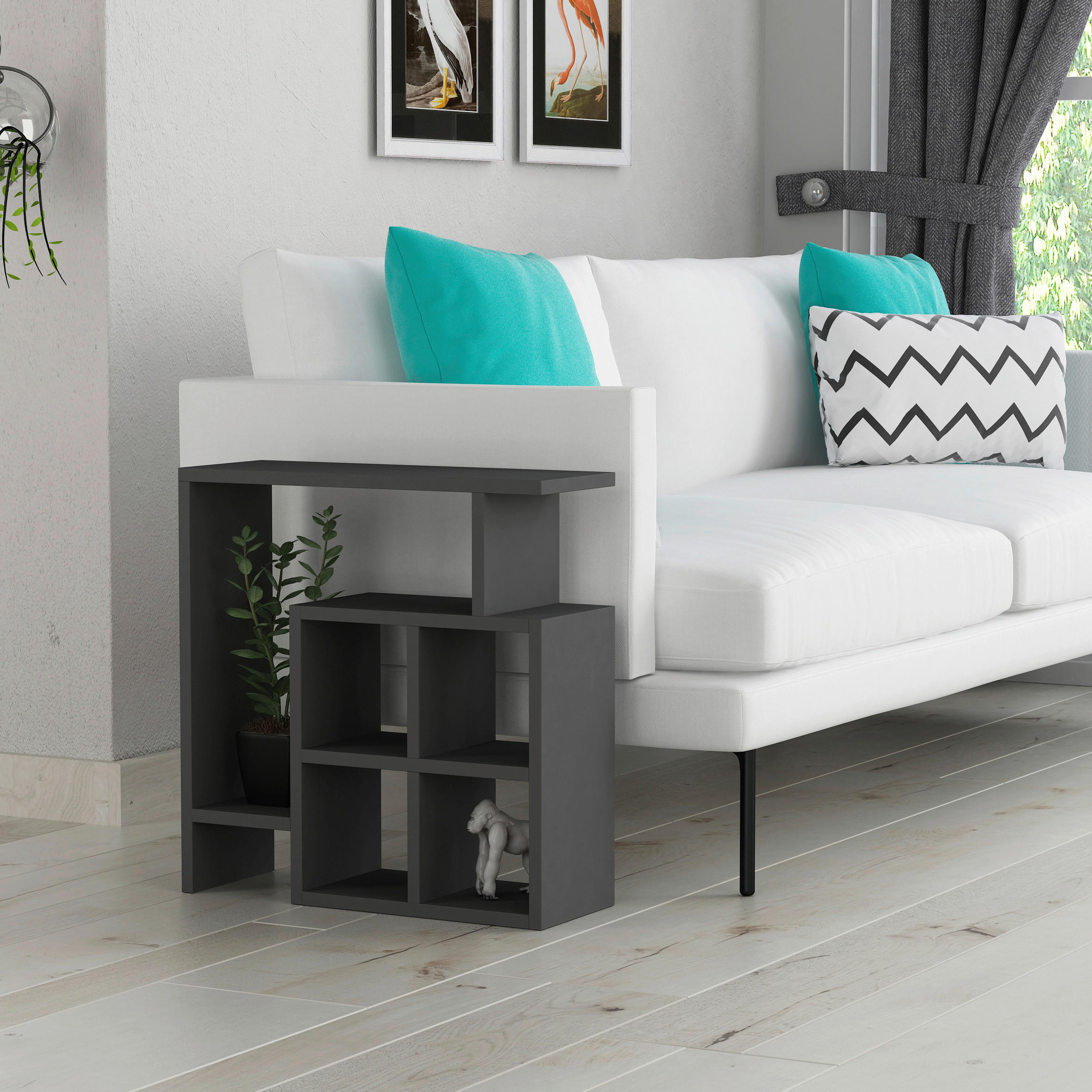 TABLE D'APPOINT in Holzwerkstoff 55/20/57 cm  - Anthrazit, Design, Holzwerkstoff (55/20/57cm) - Livetastic