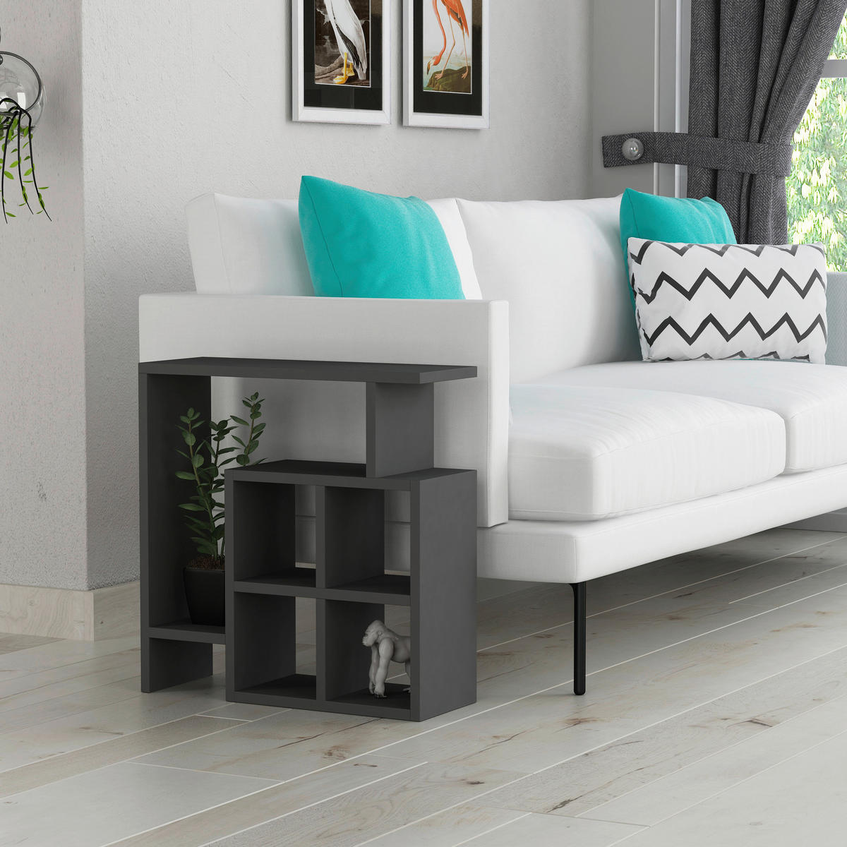 TABLE D'APPOINT in Holzwerkstoff 55/20/57 cm  - Anthrazit, Design, Holzwerkstoff (55/20/57cm) - Livetastic