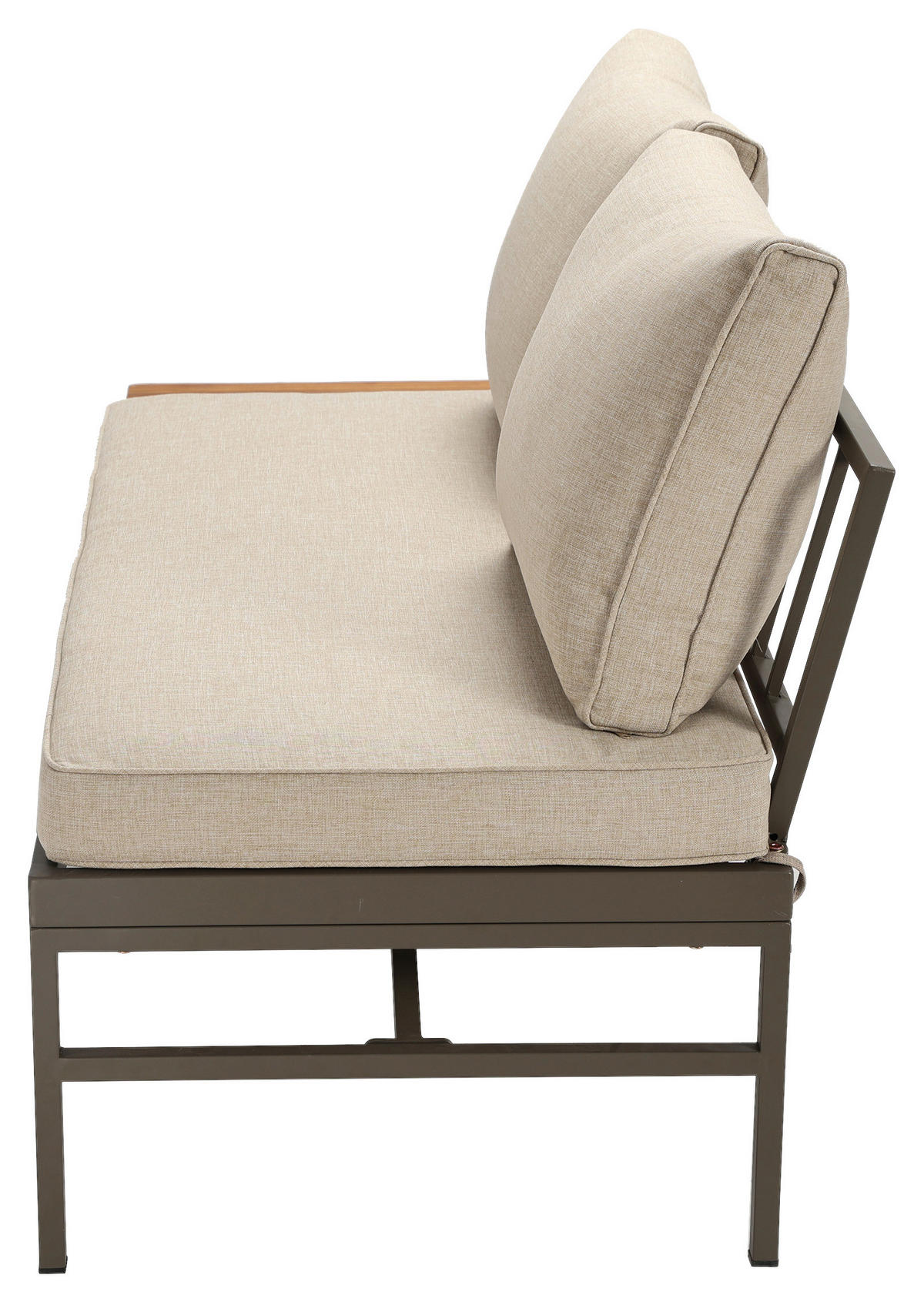 LOUNGEGARNITUR   57/35/57 cm Akazie vollmassiv Aluminium  - Beige/Beigebraun, MODERN, Holz/Textil (57/35/57cm) - Ambia Garden