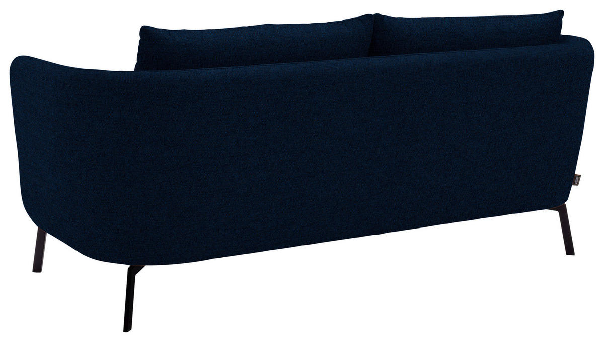 2,5-SITZER  in Flachgewebe Dunkelblau  - Schwarz/Dunkelblau, Design, Textil/Metall (190/71/91cm) - Schöner Wohnen