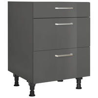 KOCHFELDUMBAUSCHRANK 60/87/56 cm  in Schieferfarben  - Schieferfarben/Edelstahlfarben, MODERN, Holzwerkstoff/Metall (60/87/56cm) - Nobilia