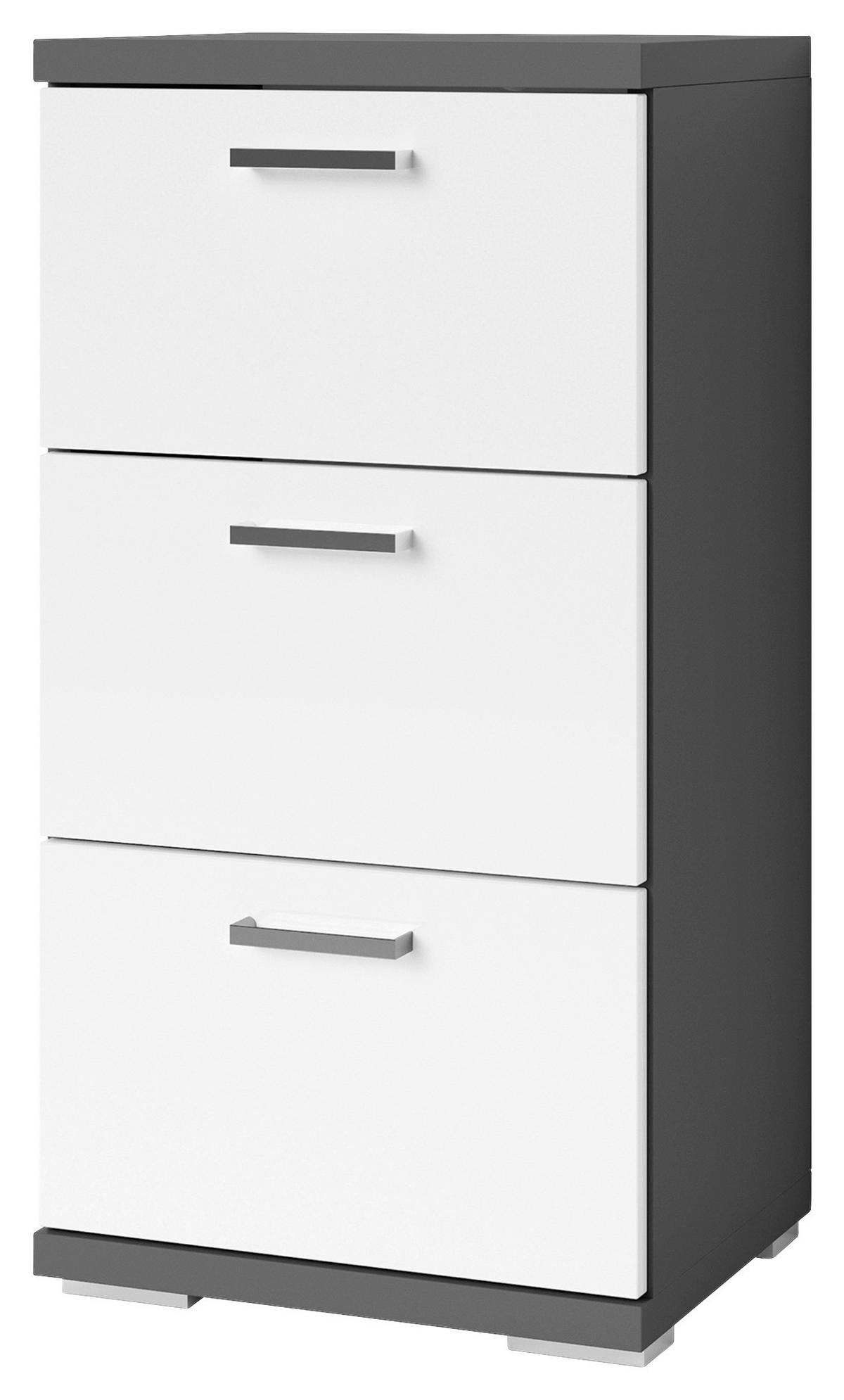 UNTERSCHRANK 35,5/74/31,5 cm   - Chromfarben/Weiß Hochglanz, MODERN, Holzwerkstoff/Metall (35,5/74/31,5cm) - MID.YOU