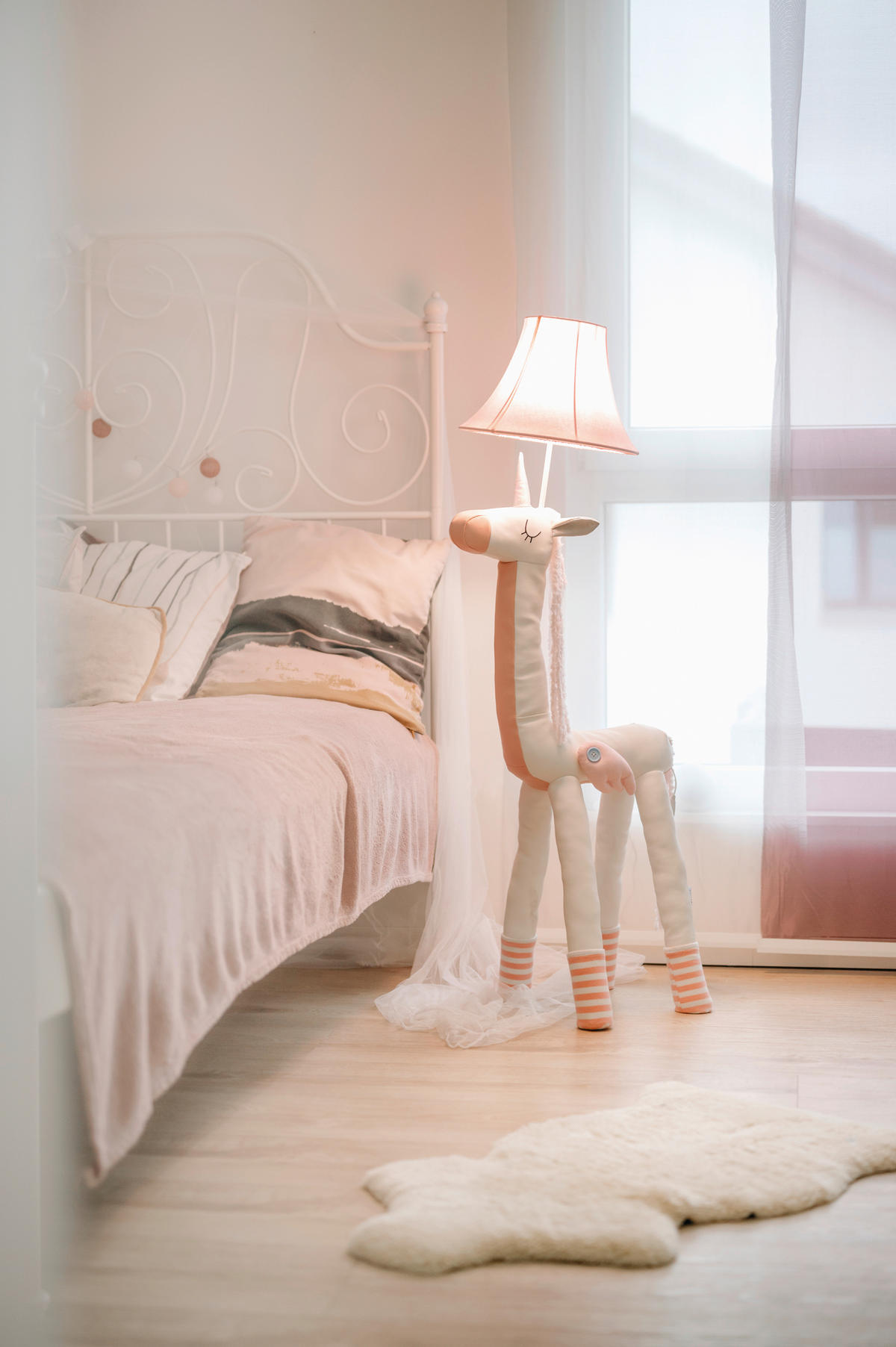 LED-STEHLEUCHTE Bonita das Einhorn 35/47/120 cm   - Rosa/Weiß, LIFESTYLE, Textil/Metall (35/47/120cm) - Happy Lamps