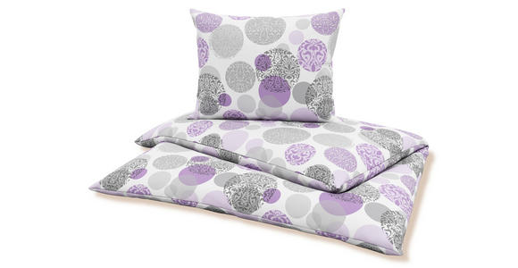 Bettwäsche Adelheid 140/200cm - Taupe/Blau, KONVENTIONELL, Textil (140/200cm) - Ombra
