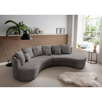 WOHNLANDSCHAFT in Cord Grau  - Schwarz/Grau, Design, Kunststoff/Textil (300/160cm) - Livetastic