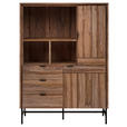 HIGHBOARD Sheesham massiv Braun, Honig  - Schwarz/Braun, Design, Holz/Metall (94/129,4/38cm) - Carryhome