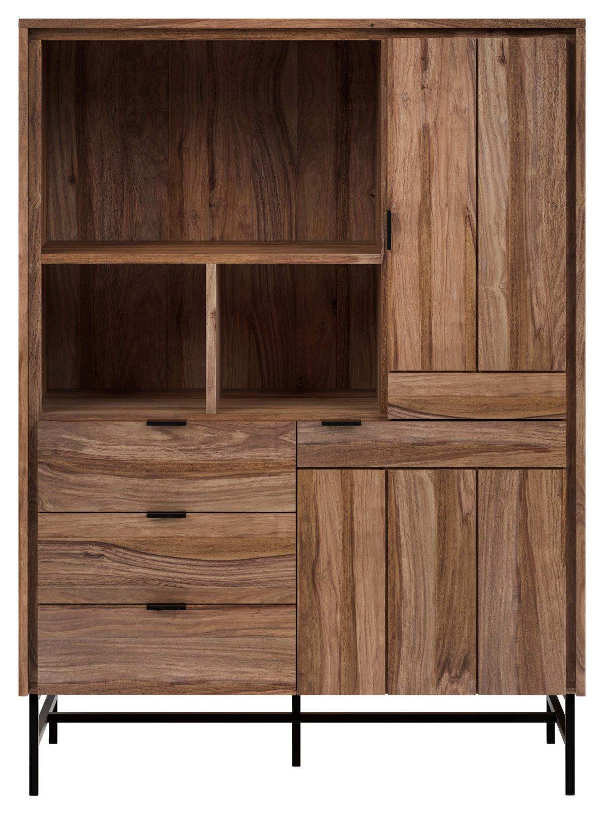 HIGHBOARD  in 94/129,4/38 cm  - Schwarz/Braun, Design, Holz/Metall (94/129,4/38cm) - Carryhome