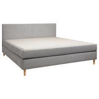 BOXBETT 180/200 cm,  in Hellgrau, Matratze, H2 = mittel  - Hellgrau, KONVENTIONELL, Holz/Textil (180/200cm) - Boxxx
