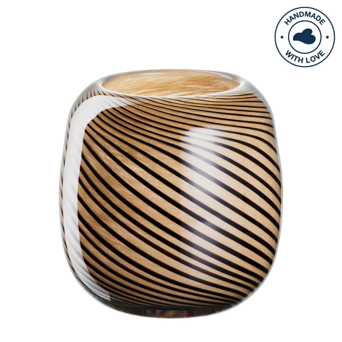 VASE  - Beige/Braun, KONVENTIONELL, Glas (15,50/15,50/15,50cm) - Leonardo