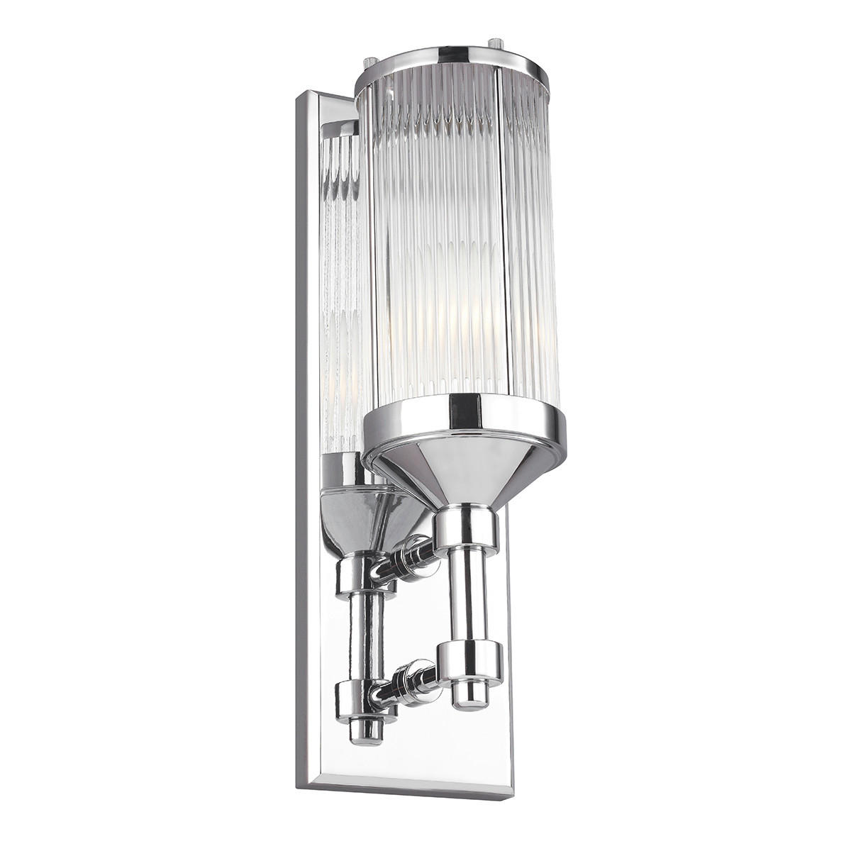 NÁSTENNÉ SVIETIDLO DO KÚPEĽNE, 12,1/13,3/38,1 cm - chrómová, Konventionell, kov/sklo (12,1/13,3/38,1cm) - Elstead Lighting