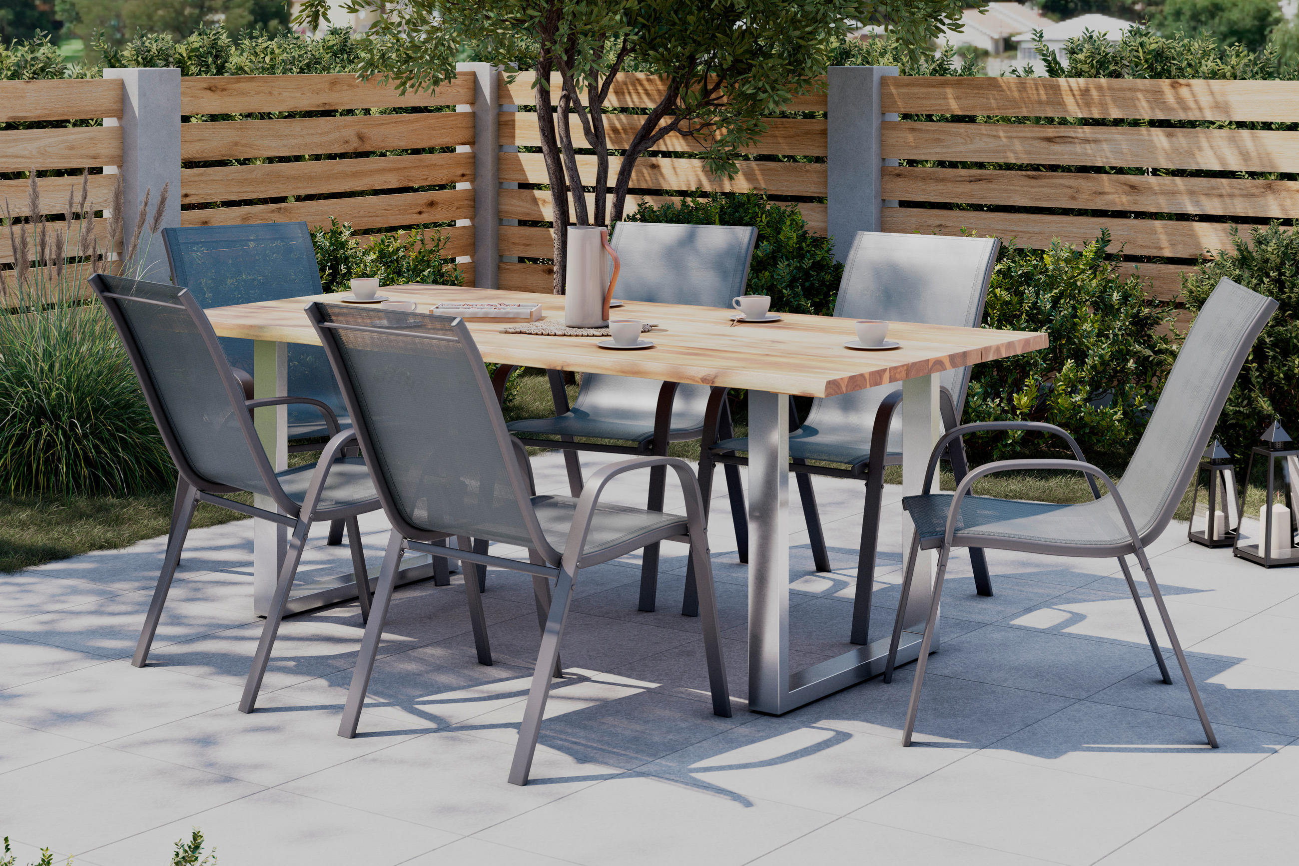 STOL VRTNI     boje bagrema  drvo, metal  - boje bagrema, Moderno, drvo/metal (200/76cm) - Ambia Garden