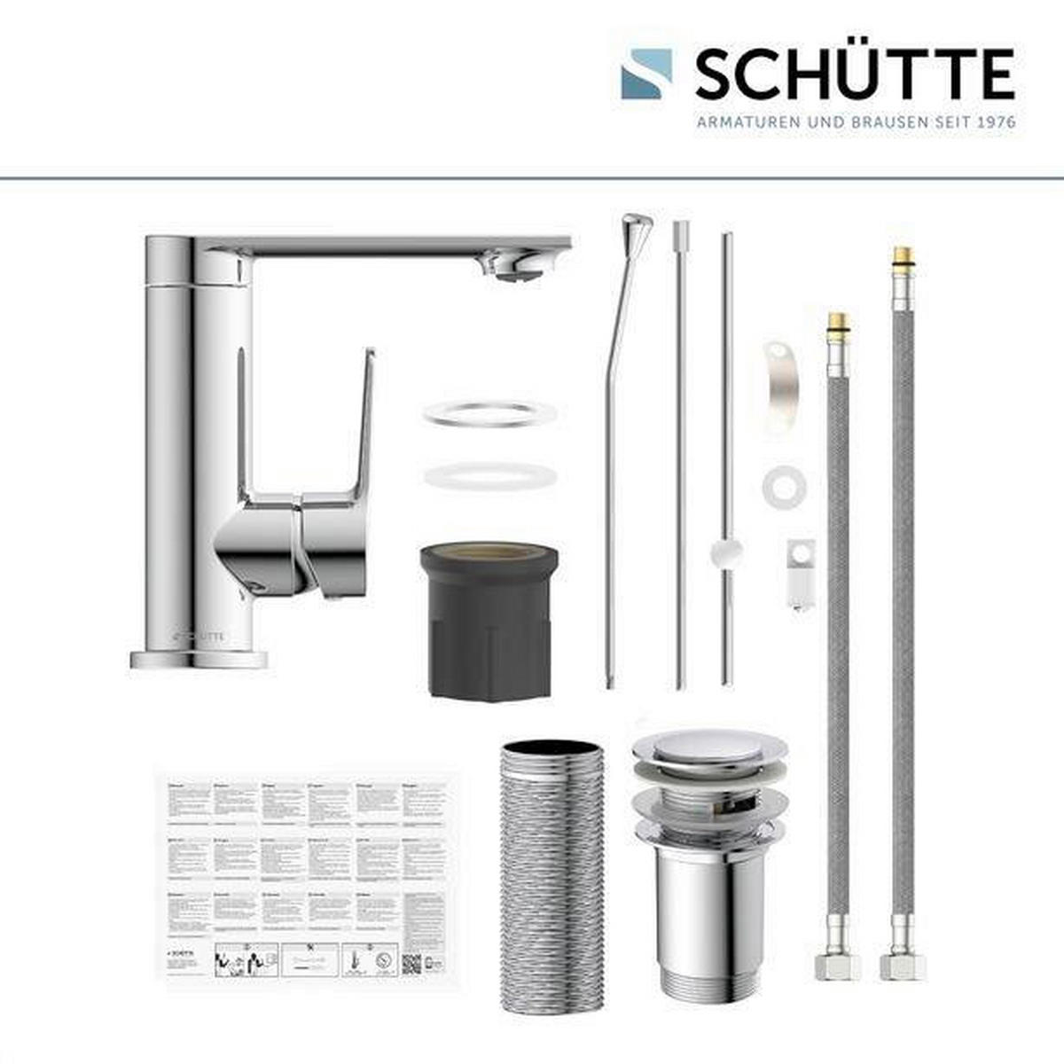 WASCHTISCHARMATUR 32410  - Chromfarben, Basics, Metall (5,5/17/17,5cm) - Schütte