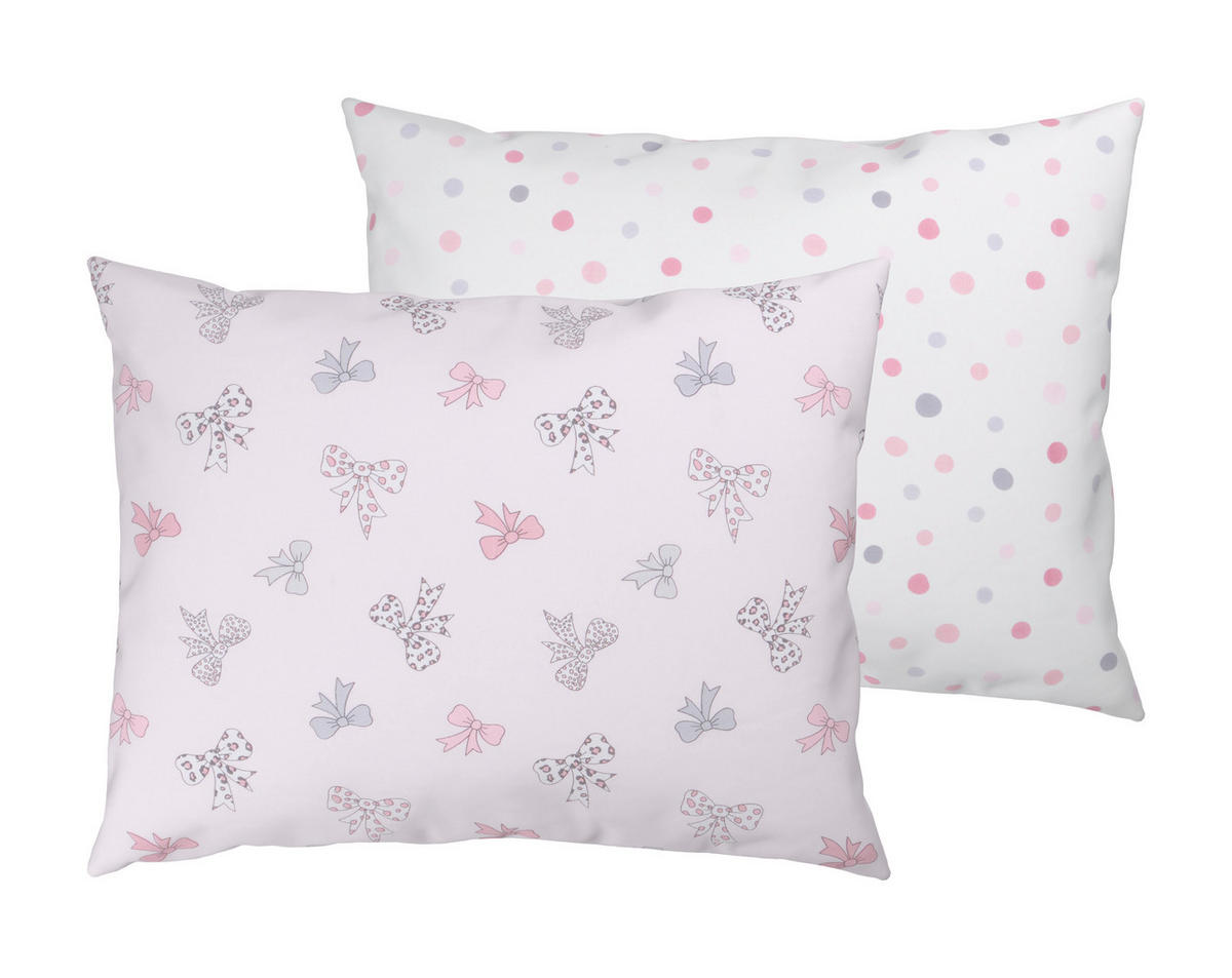BABYBETTWÄSCHE Webstoff 100/135 cm  - Pink/Weiß, Basics, Textil (100/135cm) - Patinio