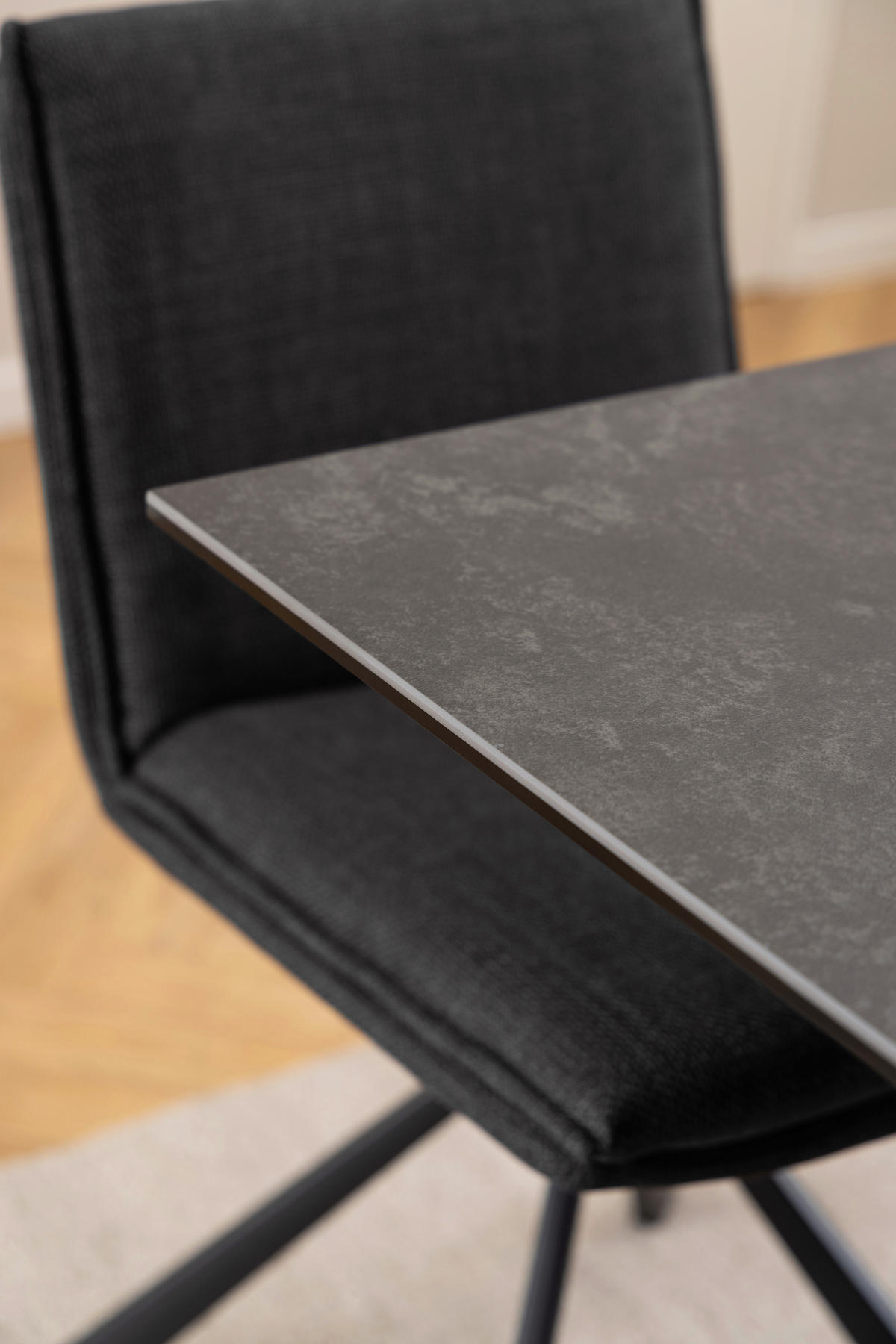 ESSTISCH in Keramik  - Schwarz, Trend, Keramik/Metall (135/76/80cm) - MID.YOU