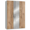 DREHTÜRENSCHRANK in Eichefarben, Weiss  - Chromfarben/Weiss, Modern, Holzwerkstoff (150/216/58cm) - MID.YOU
