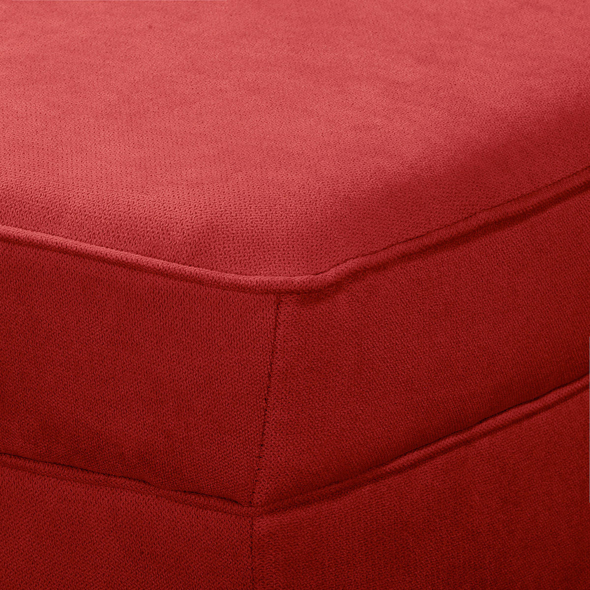 RÉCAMIERE Pako in Mikrofaser Rot  - Rot/Braun, Design, Holz/Textil (185/93/75cm) - Livetastic