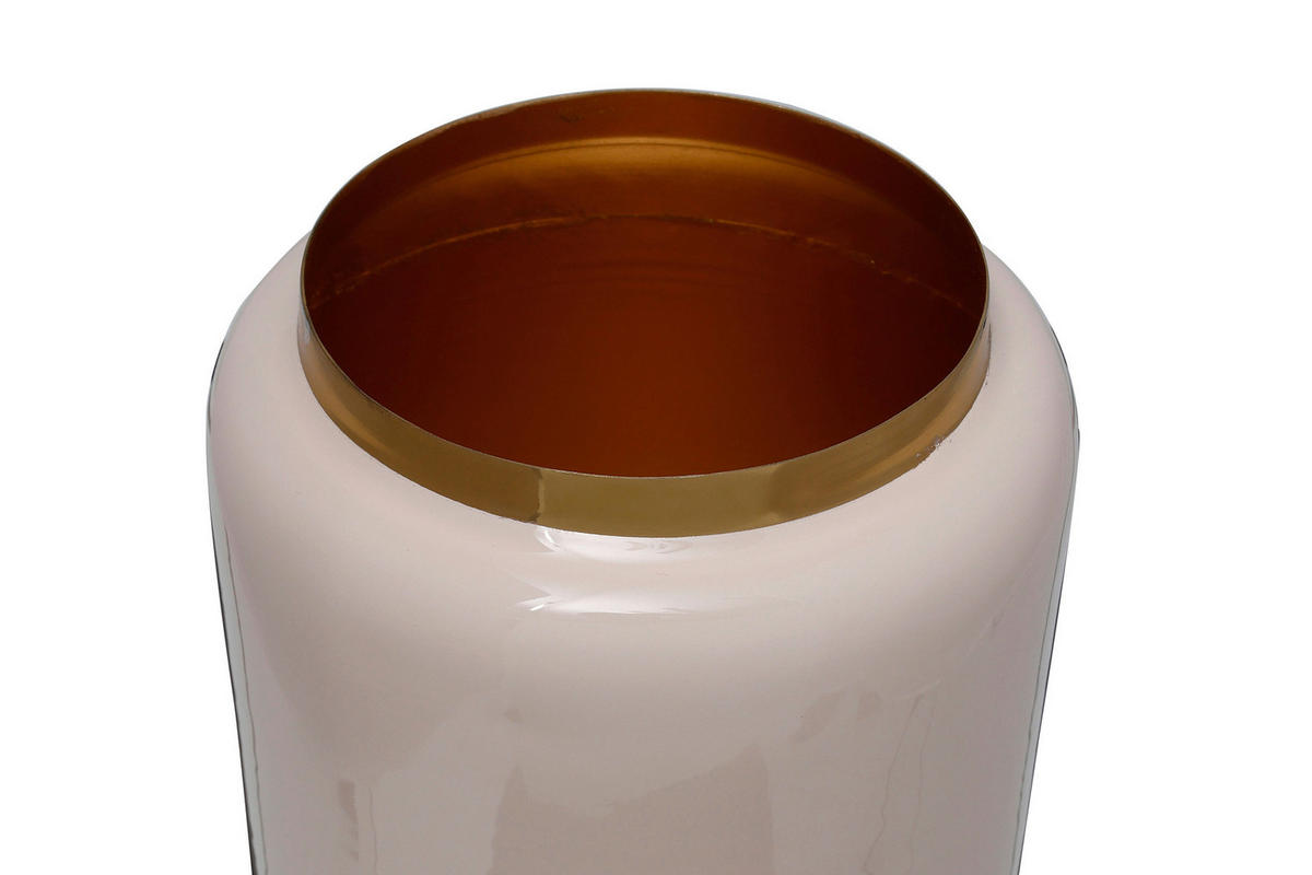 VASE  - Goldfarben/Creme, Trend, Metall (15/15/24,5cm) - Kayoom
