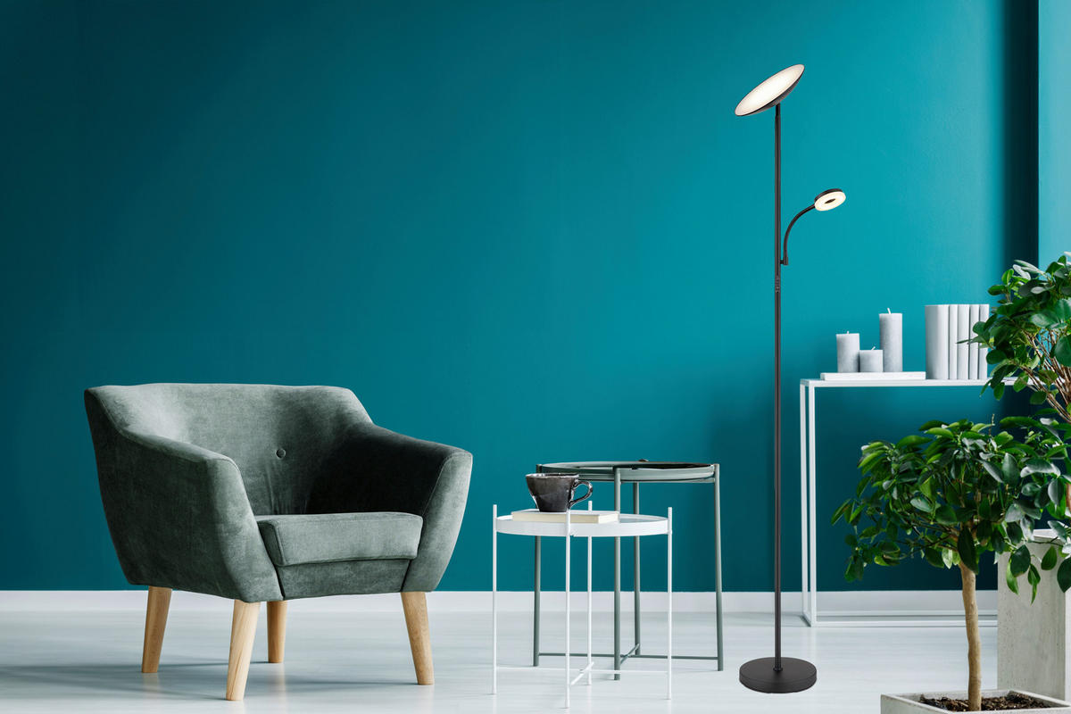 LED LAMPA OSVĚTLUJÍCÍ STROP, 25/25/179 cm  - bílá/černá, Design, kov/plast (25/25/179cm) - Globo