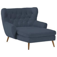 XXL-SESSEL Flachgewebe Dunkelblau    - Dunkelblau, Design, Holz/Textil (120/101/165cm) - Stylife