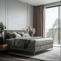 BOXSÄNG 180/200 cm  i grå  - bokfärgad/grå, Modern, trämaterial/trä (180/200cm) - MID.YOU